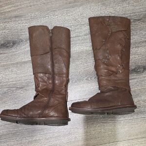 Trippen Brown Leather Boots Zip Up Size 7/7.5